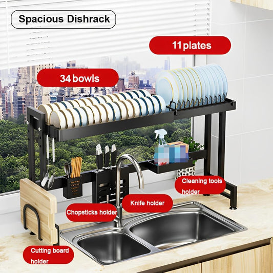 Kitchen Over sink Dish Drying Rack – 7-in-1 Multi-Functional Storage & Drainage