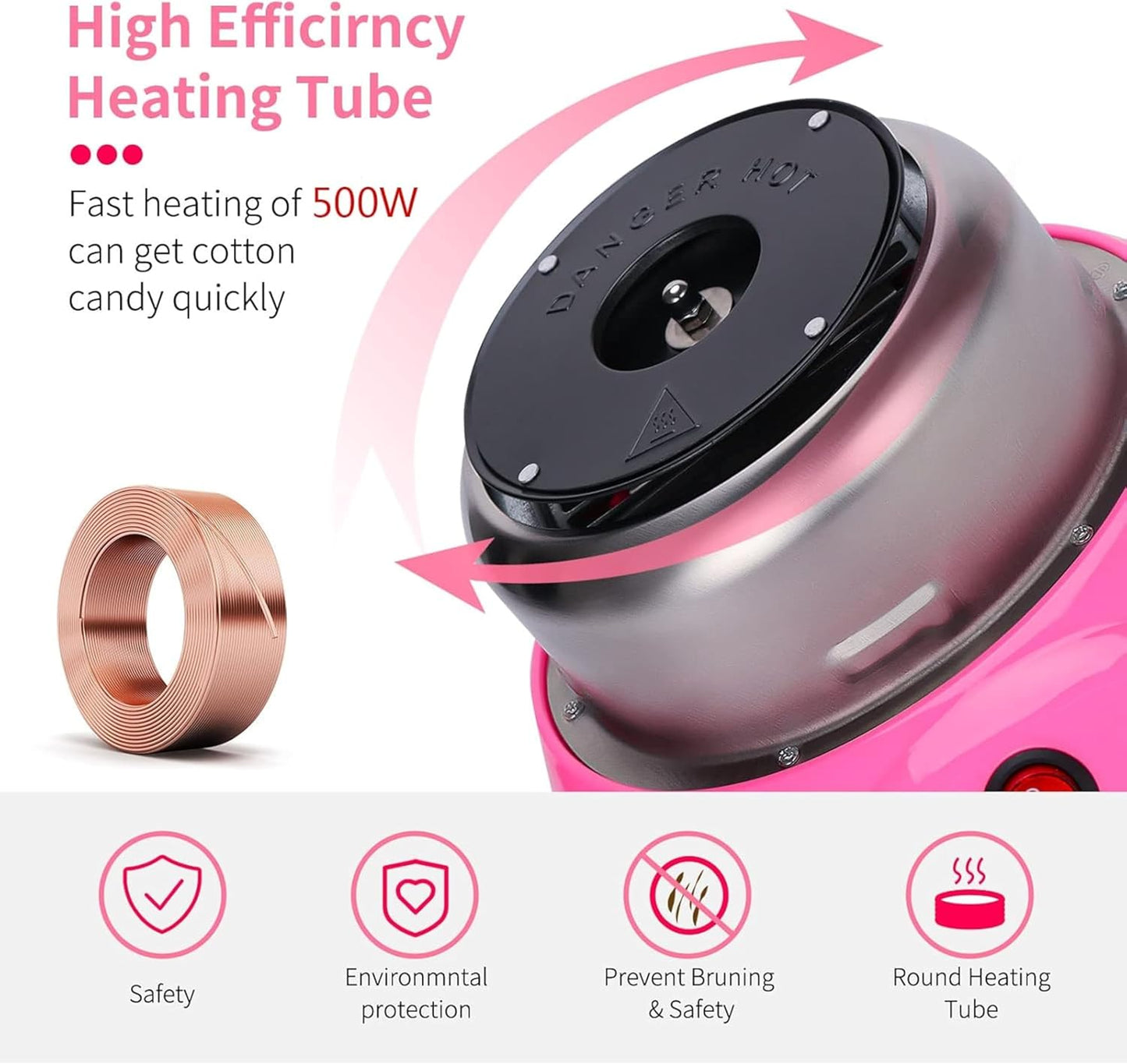 Cotton Candy Machine – 500W Portable Candy Floss Maker for Kids & Adults
