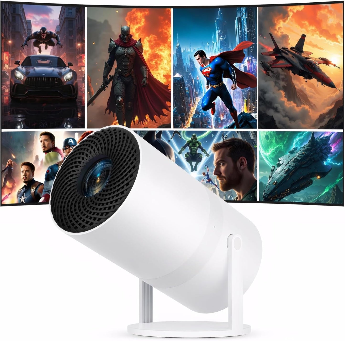 HY300 Pro Ultra Portable Projector 4K WiFi 6 BT 5.2 Upgraded Portable Projector Full HD