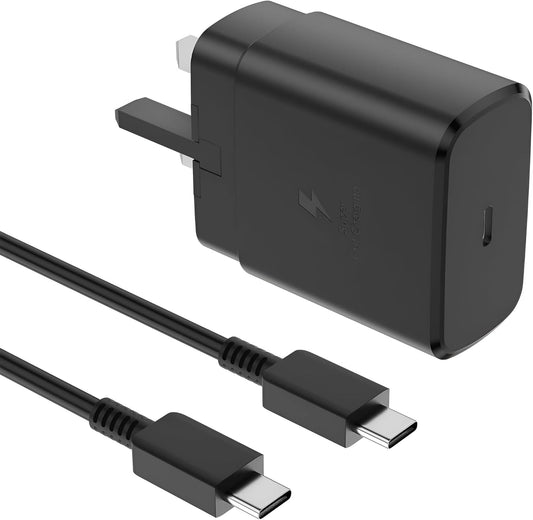 45W PD Adapter with 5A USB-C Cable – Super Fast Charging for Phones & Laptops