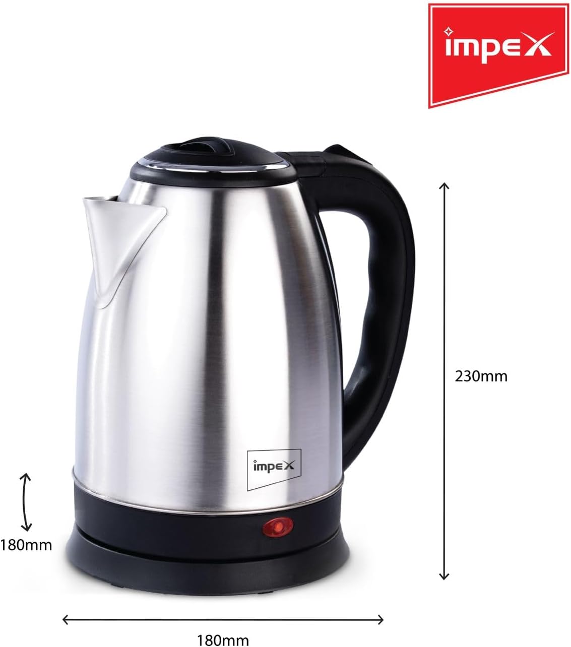 Impe X STEAMER 1803 1500W 1.8 Liter Stainless Steel Electric Kettle