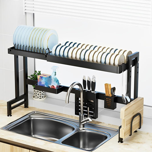 Kitchen Over sink Dish Drying Rack – 7-in-1 Multi-Functional Storage & Drainage