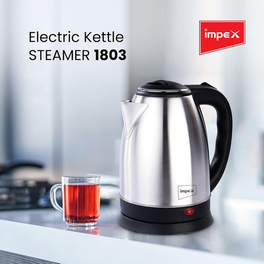 Impe X STEAMER 1803 1500W 1.8 Liter Stainless Steel Electric Kettle