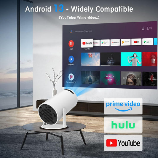 HY300 Pro Ultra Portable Projector 4K WiFi 6 BT 5.2 Upgraded Portable Projector Full HD