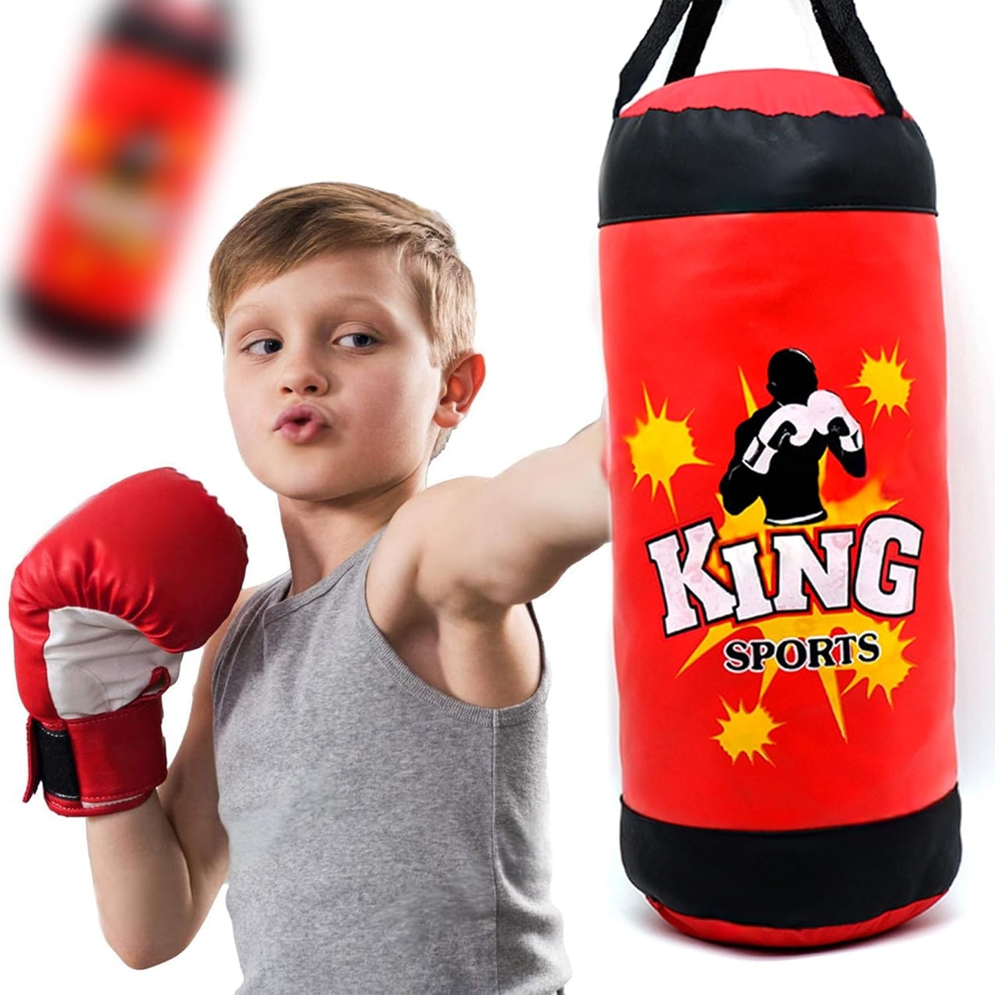 Sports Youth Kids Boxing Kit Training Bag Set – Punching Bag Gloves Heavy Bag Bundle for Children – Youth Boxing Set for Boys & Girls – Training Toy for Ages 3+ by HavenPlus