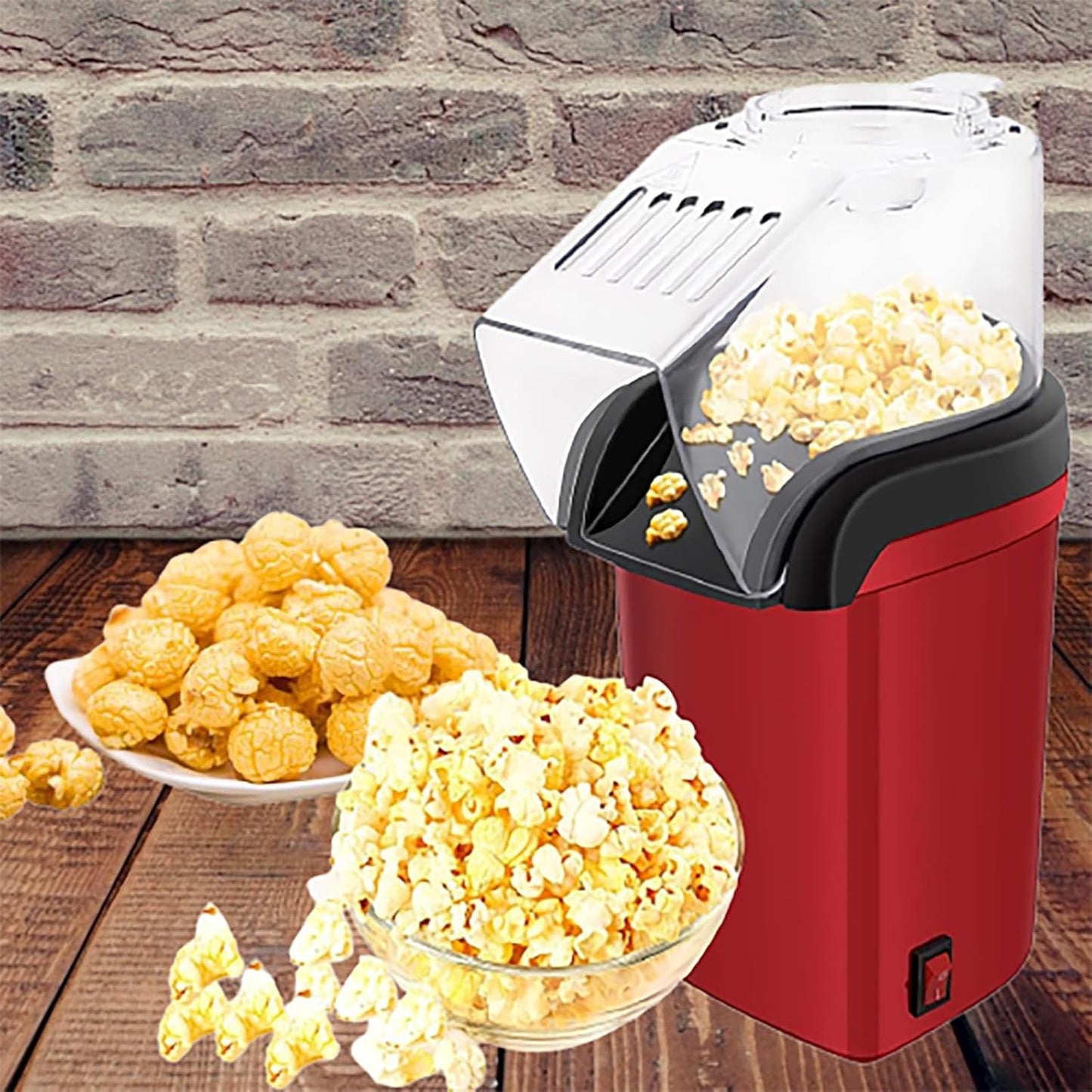Portable Popcorn Maker, Hot Mini Air Popper 3 Minutes Fast Making, Healthy Oil Free Smart Popper Gift Set, mall Popped Machine with Measuring 12 OZ Cup BPA Free