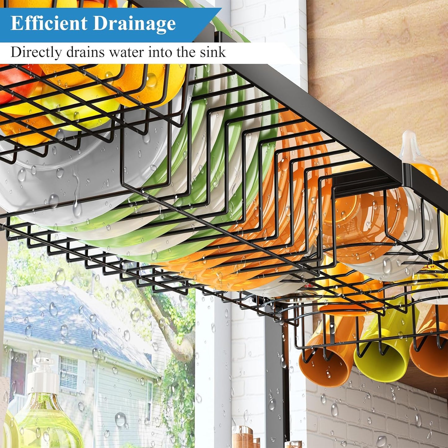 Kitchen Over sink Dish Drying Rack – 7-in-1 Multi-Functional Storage & Drainage