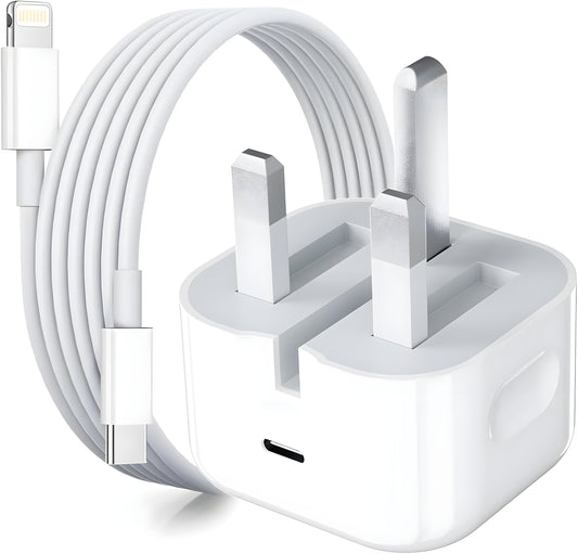 iPhone Fast Charger 20W, USB-C Power Adapter with Lightning cable