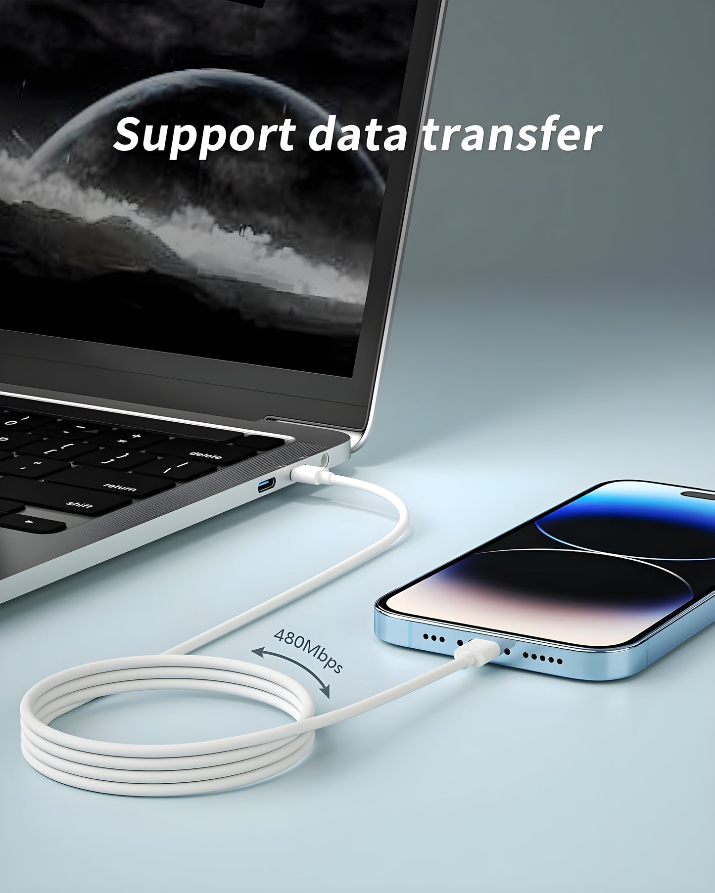 iPhone Fast Charger 20W, USB-C Power Adapter with Lightning cable
