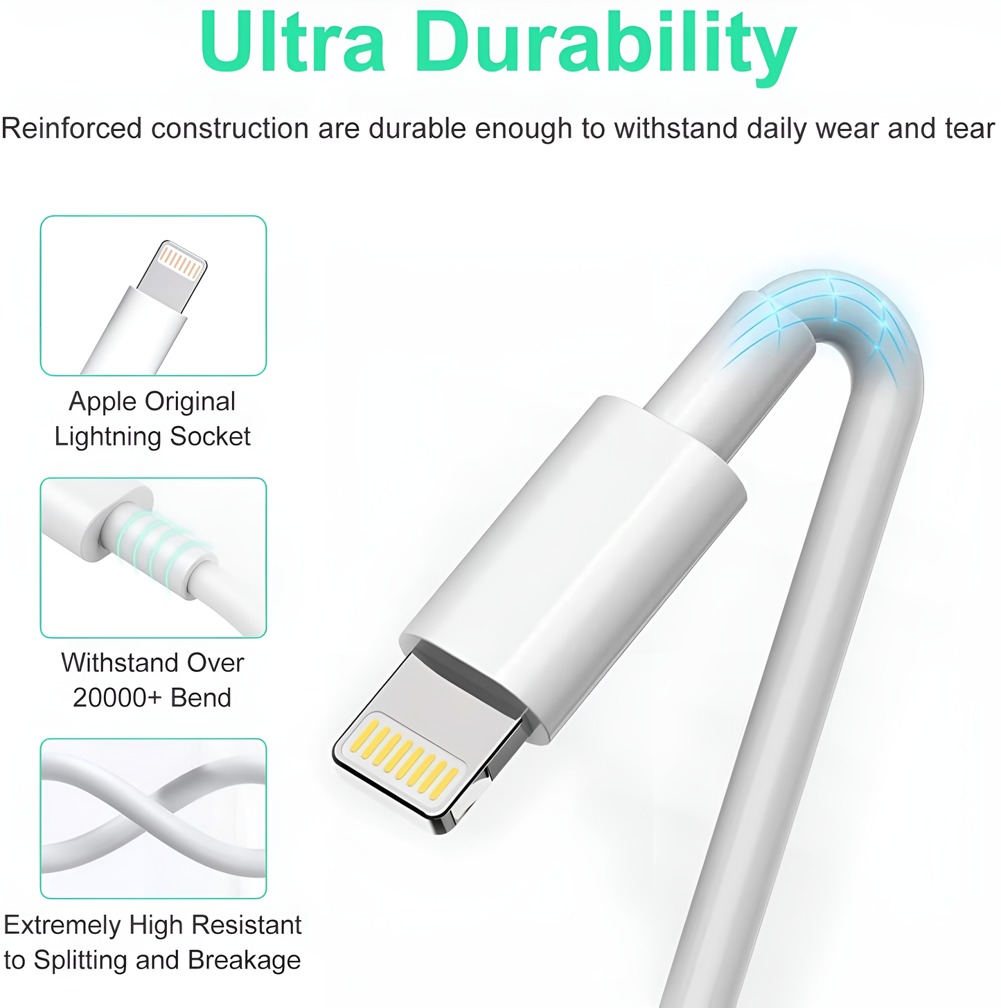 MFi Certified iPhone Charger Cable 1M, USB C to Lightning Cable