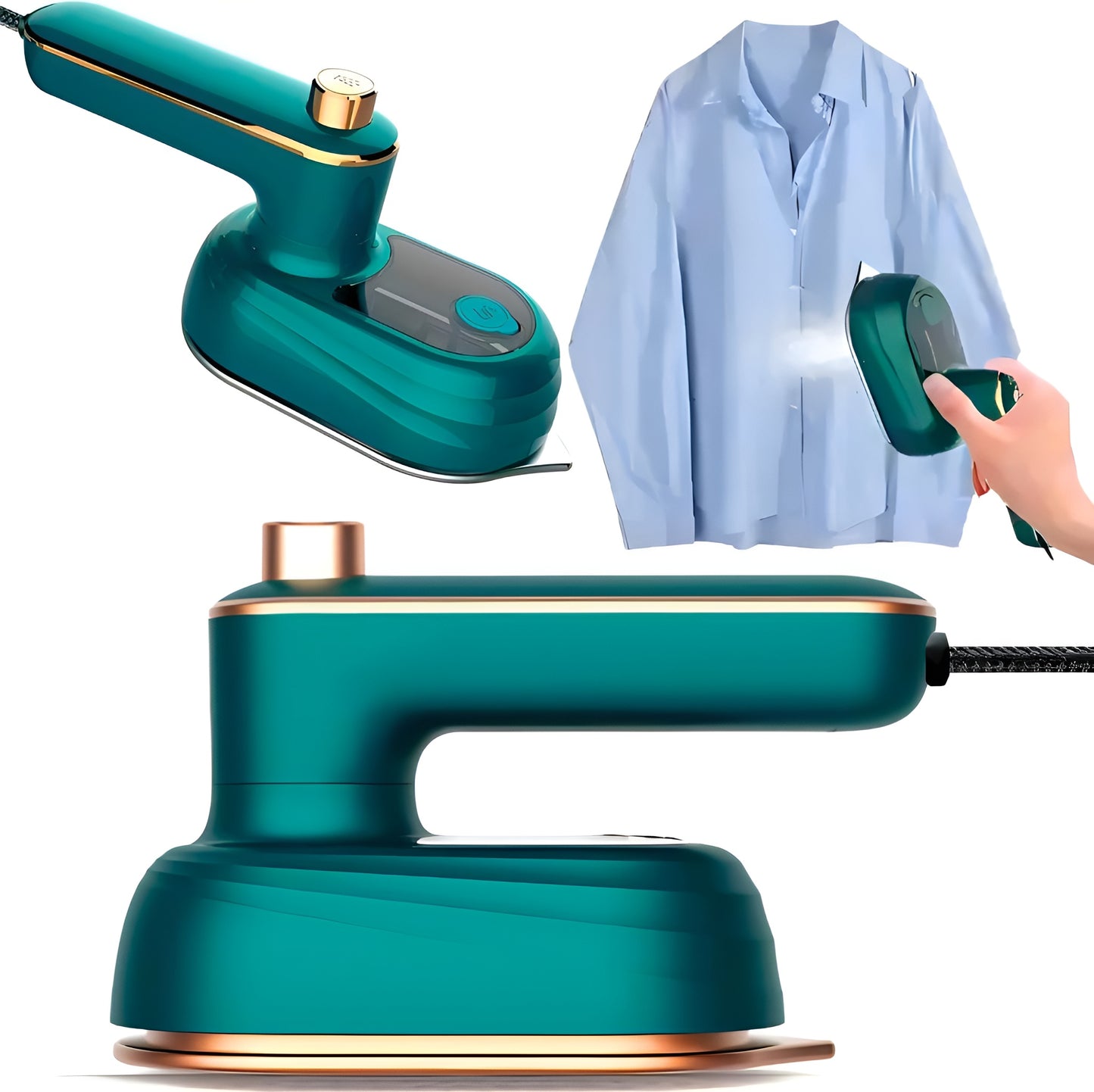 Portable Handheld Garment Steamer & Iron – 2-in-1 Clothes Wrinkle Remover for Home & Travel