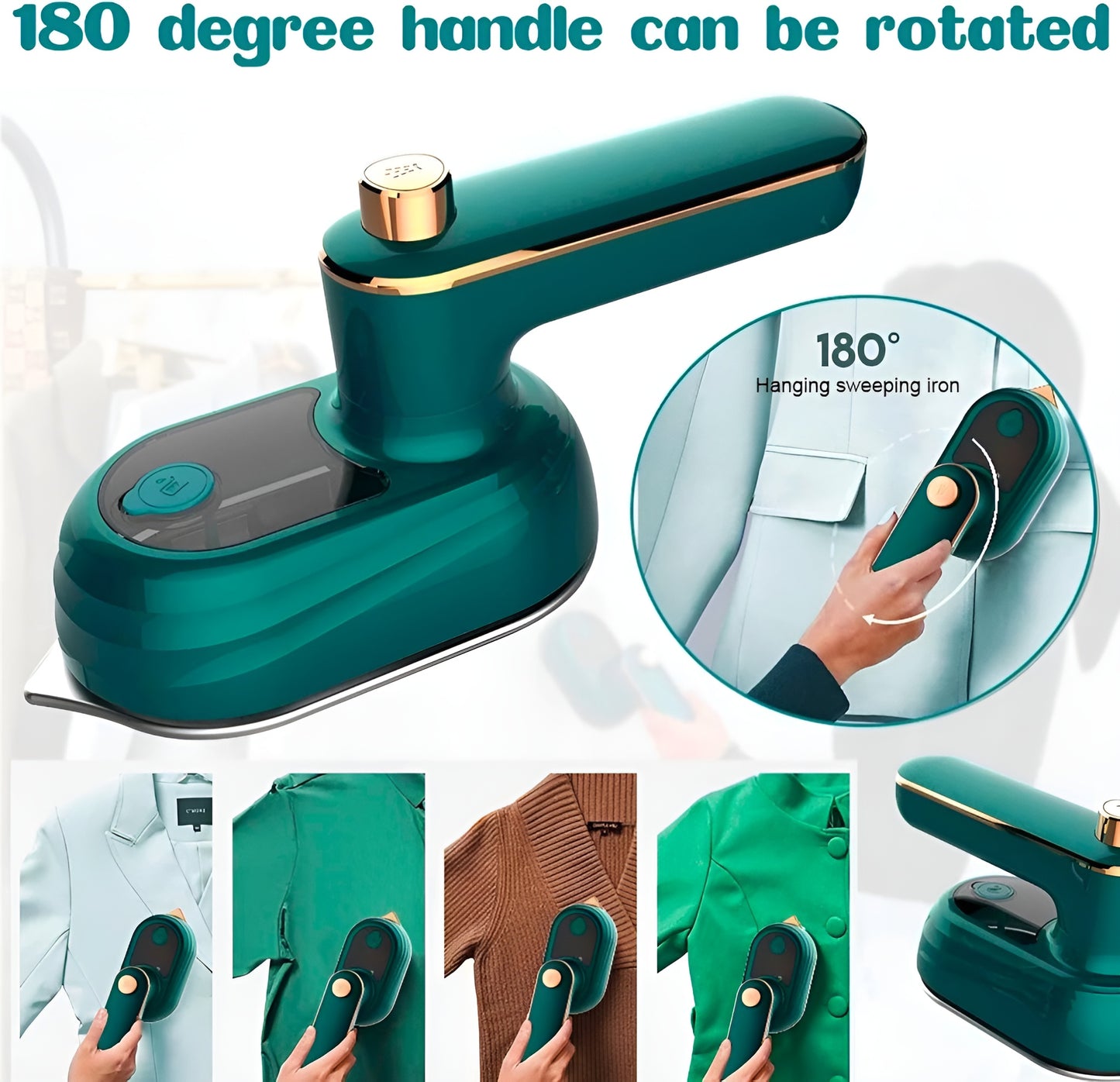 Portable Handheld Garment Steamer & Iron – 2-in-1 Clothes Wrinkle Remover for Home & Travel