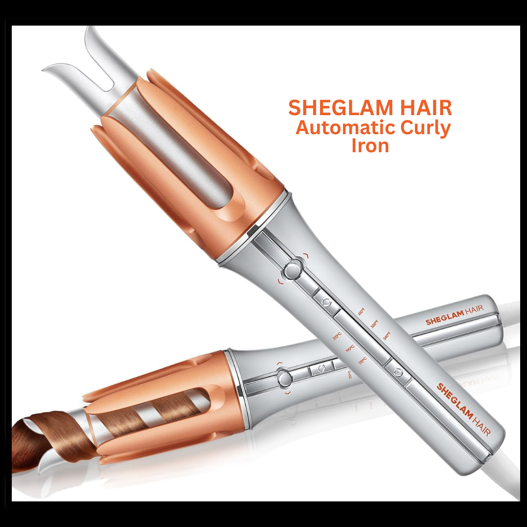 SHEGLAM Automatic Curling Iron 1 inch with 3 Temperatures Fast Heating, 2-Way Rotation, Automatic Shut-Off, Anti-Scald, Anti-Tangle Rotating for Hair Styling